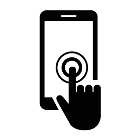 finger touching smartphone silhouette image - finger-touching-smartphone-silhouette-image